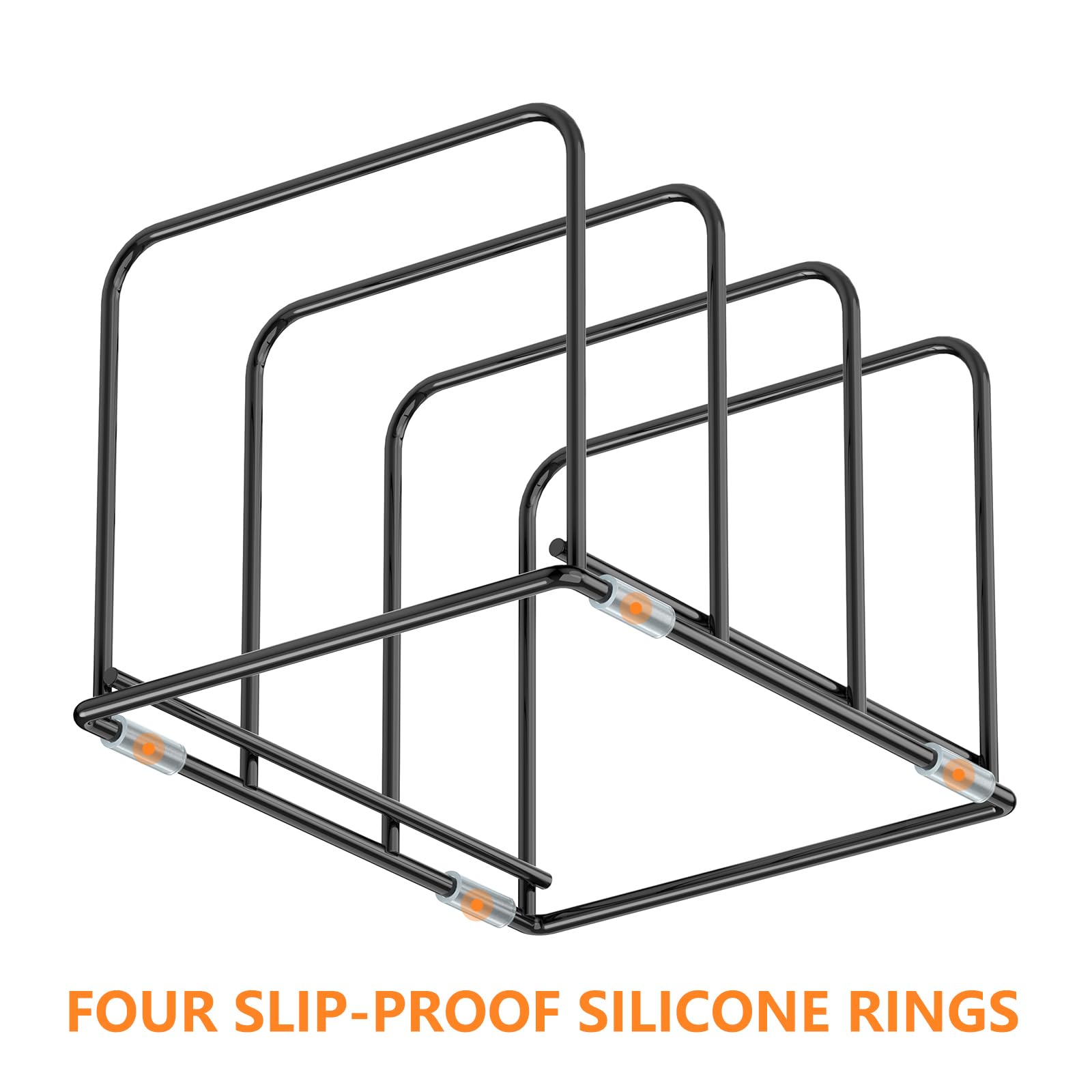 Kitchen Cabinet Organizer, Steel Cookware Holder, Divided Holder with 5 Slots for Skillets Baking Tray and Chopping Board Rack - Baking Pan Holder Storage (1 PC)
