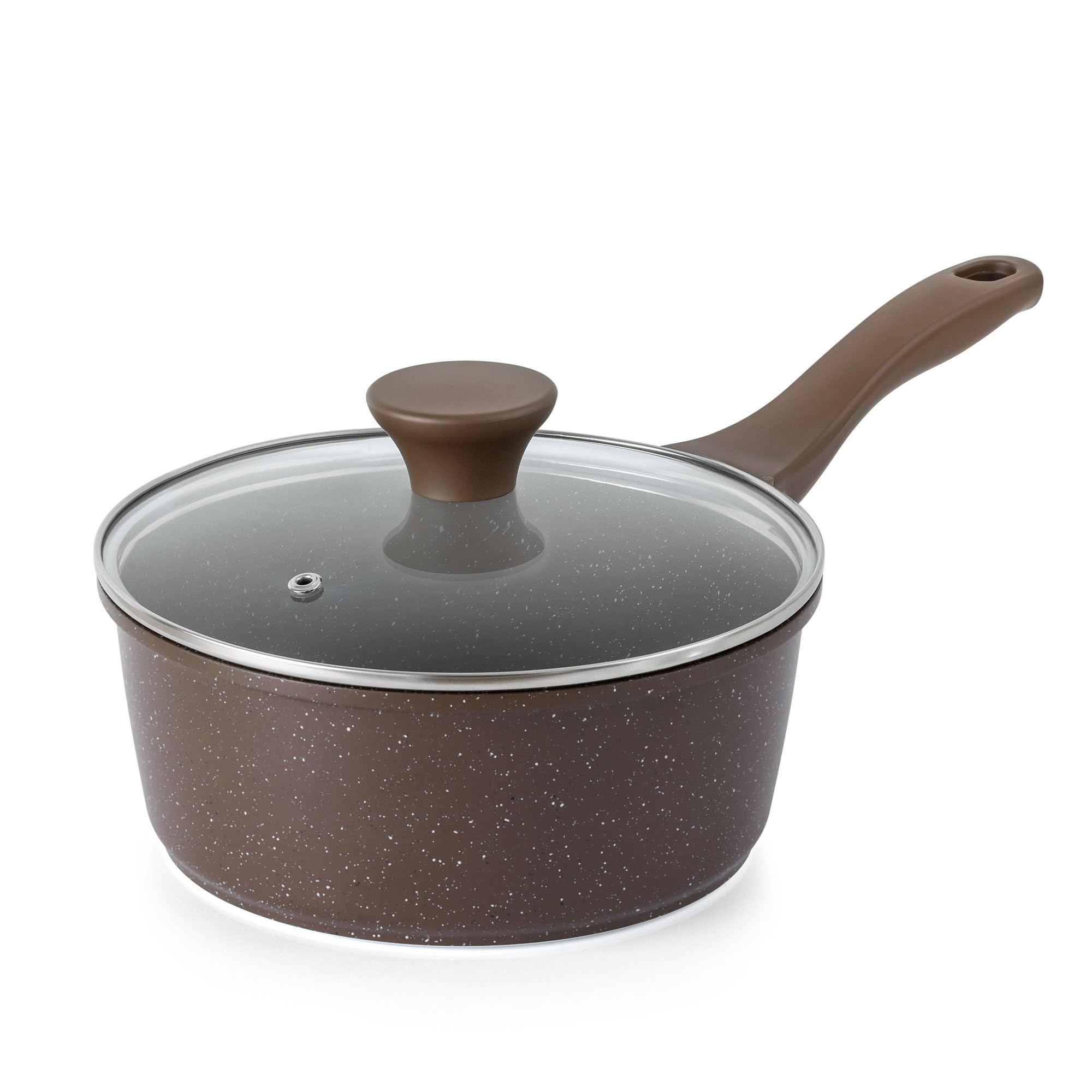 SENSARTE Nonstick Saucepan with Lid, 1.5 Quarts Small Pot with Swiss Granite Coating, Stay-cool Handle, Multipurpose Handy Sauce Pot Small Kitchen Cooking Pot, Induction Comptable, PFOA Free