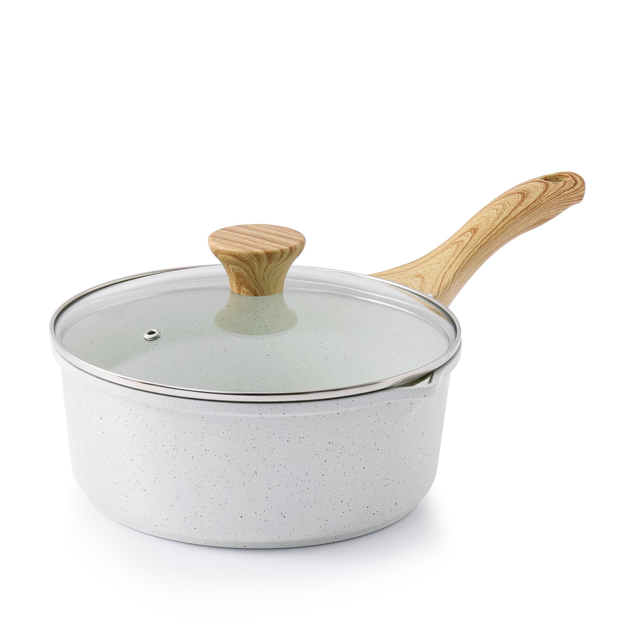 SENSARTE Nonstick Saucepan with Lid, 1.5 Quarts Small Pot with Swiss Granite Coating, Stay-cool Handle, Multipurpose Handy Sauce Pot Small Kitchen Cooking Pot, Induction Comptable, PFOA Free